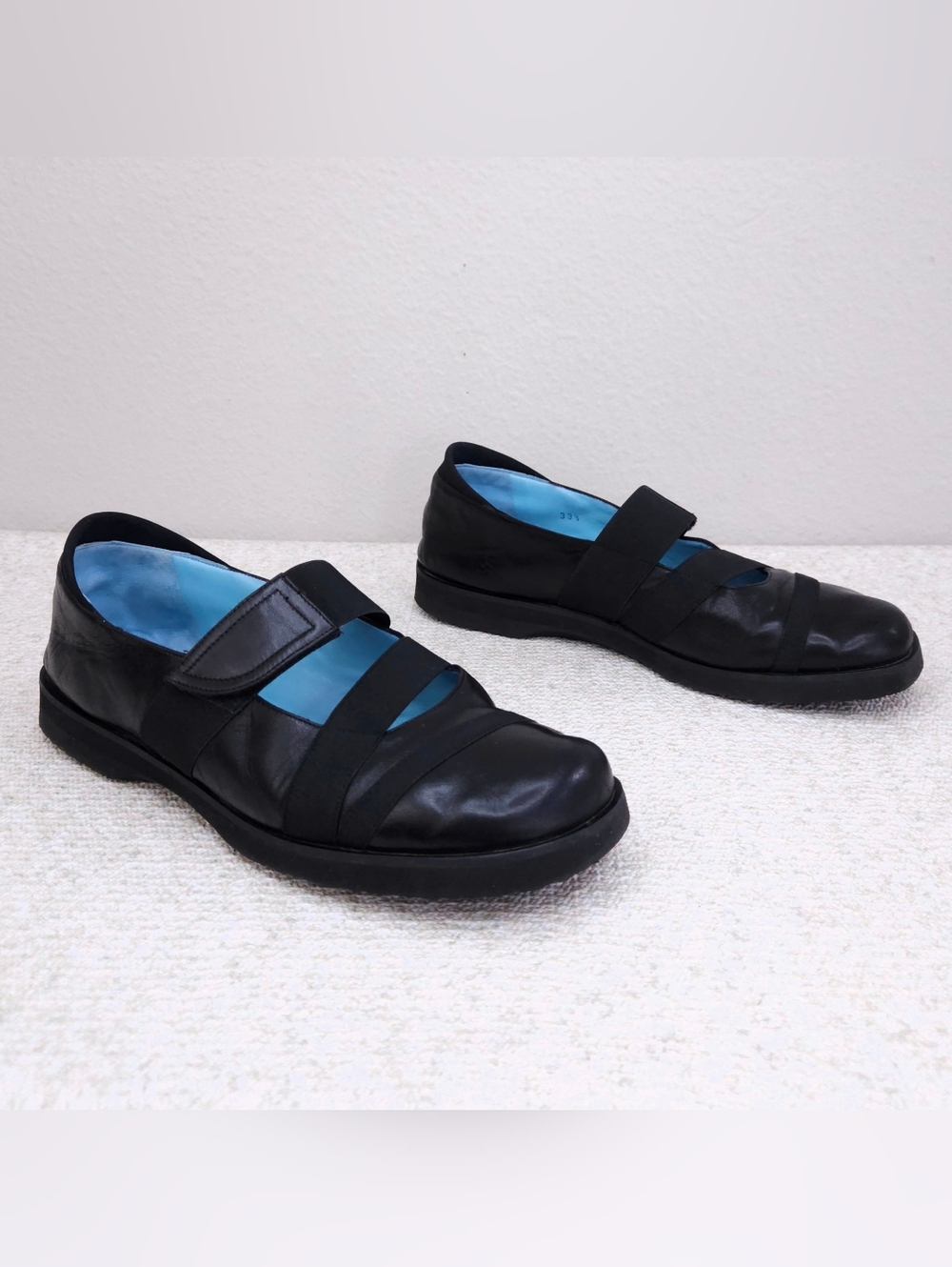 Thierry Rabotin Mary Jane Flats Black Leather Loafers